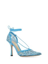 BOTTEGA VENETA Womens Blue Tie Square Toe Stiletto Slip On Pumps Shoes 36.5