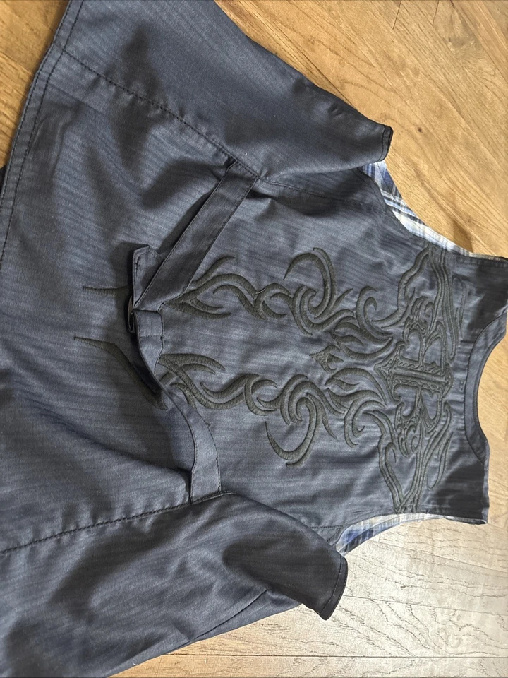 Roar Los Angeles Button Up Vest Men’s Classic X Large Blue Designer Affliction - Image 4 of 4