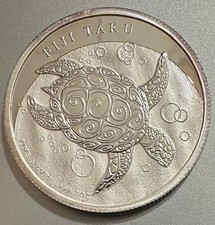 2013 Fiji 1 oz  .999 fine Silver $2 Hawksbill Turtle BU 350k Mintage ✨PROOF!