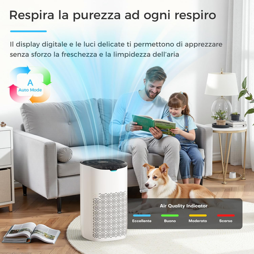 Purificatore D'Aria per Casa Fino a 120M² - CADR 300 M³/H, Modalità Auto, Indica - Foto 4 di 12