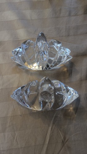 2 Mikasa Kristall Kegel Kerzenhalter Fleurisse Design Germany 3” T X 5” W - Bild 3 von 5