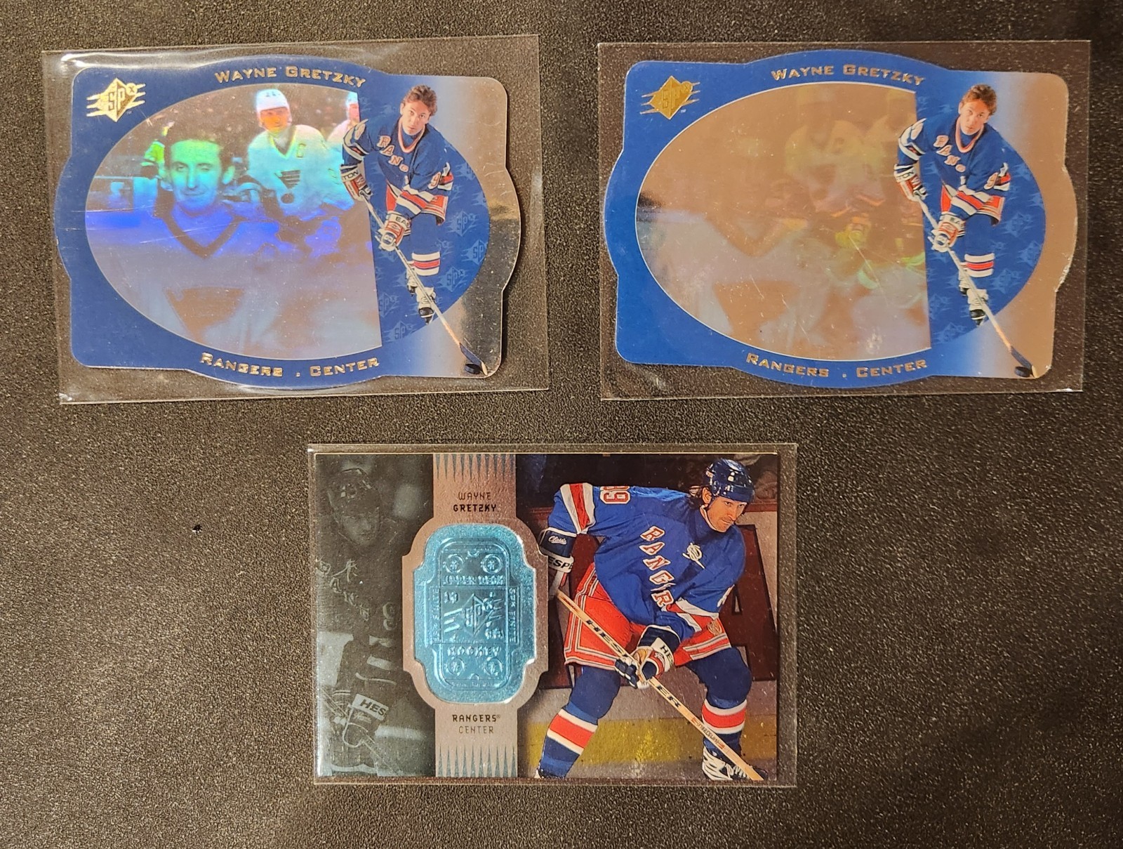 (3) 1996 1998 SPx Finite Sample Wayne Gretzky Die Cut Hologram NY Rangers HOF