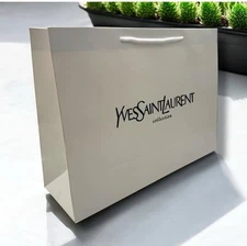 New YSL Yves Saint Laurent White Med Shopping Gift Bag  17” x 12.125” x 5”
