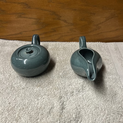 2-teiliges American Modern RUSSEL WRIGHT Geschirr SEAFOAM bedeckt Zucker & Milchkännchen Set - Bild 2 von 8