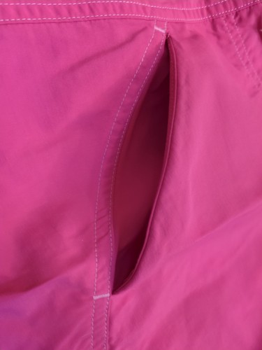 Cute LL Bean Cropped Hiking Nylon Supplex Pants Womens 10 Hot Pink Color Pockets - Picture 5 of 12