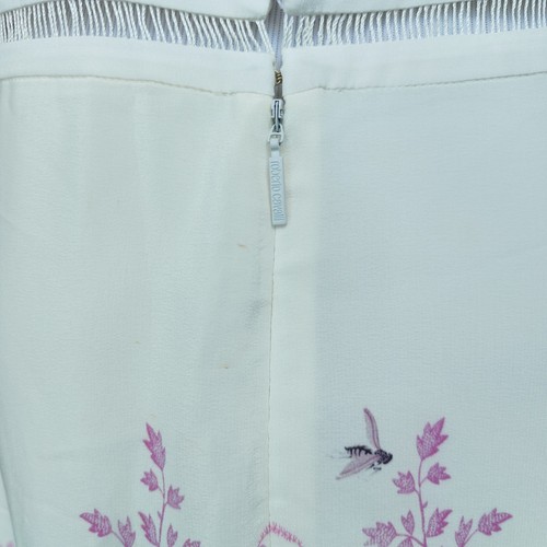 Roberto Cavalli Maxikleid rosa Schmetterlingsgarten 100% Seide Größe 46 - Bild 7 von 10