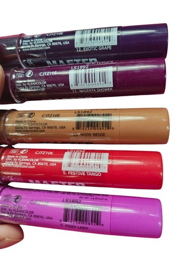 5 PCs Kleancolor Master  Strokes Long-Wear Satin Lipstick - Picture 2 of 2