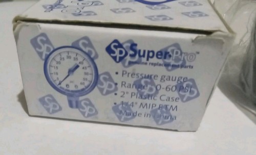 Replacement Pressure Guage Super Pro 0-60 PSI 2" Plastic Case 1/4" MIP BTM - Picture 7 of 16