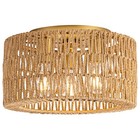 Rattan Ceiling Light Fixture, 3 Light Bohemian Modern Woven Ceiling Light, Bo...