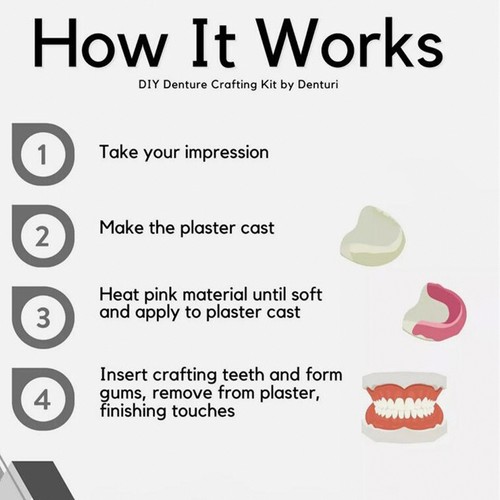 DIY Zahnersatz gefälschte Zähne Voll- oder Teilprothese zu Hause Reparatur fehlende Zähne Sets - Bild 3 von 21