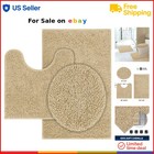 Chenille Bathroom Rug Set 3 Piece Soft Absorbent Non-Slip Indoor Decor
