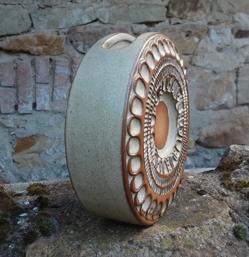 ***VINTAGE KERAMIKVASE*WHEEL*RADVASE*LOUIS HUDSON*70ER*CORNISH STUDIO POTTERY*** - Bild 8 von 14