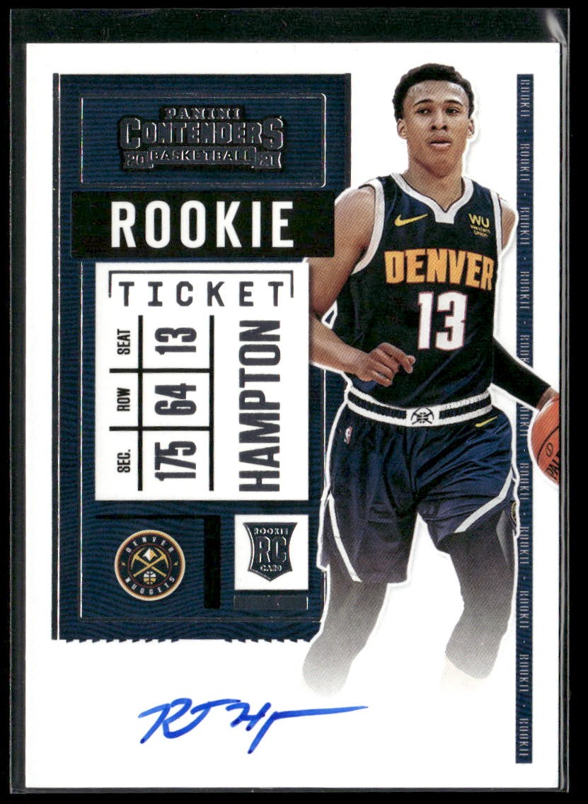 2020-21 Panini Contenders #104 RJ Hampton Variation Rookie Ticket Auto