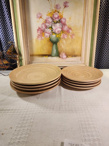 8 Ikea Bamboo Serving Dishes . 4 lg 12", 4 md 9.5 ". Natural Color.  Pre-owned  - Picture 1 of 7