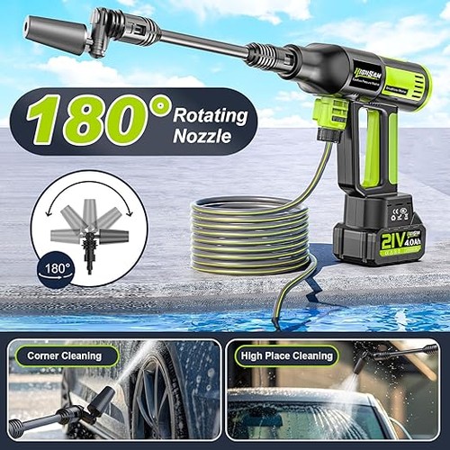 Akku Hochdruckreiniger, highsam Pressure Washer 4-Gang-Modus Max 120Bar, Druckre - Bild 1 von 8