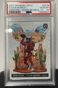 2021 Donruss Optic Kyler Murray Downtown White Sparkle 1/1 Psa 10 #dt28