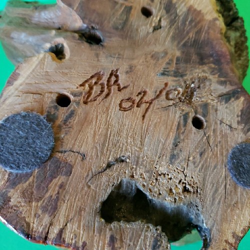 Natural Burl Wood Small Centerpiece Knotted Sculpture One Of A Kind 5" Polished - Picture 7 of 9