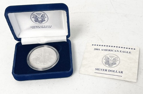 American Silver Eagle 2001 US Mint 1oz Bullion Stempelglanz 1 $ Münze mit Etui & COA