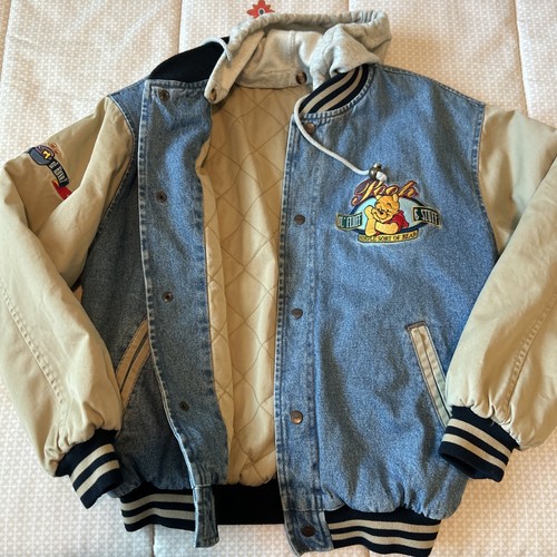 WALT DISNEY NWOT JEAN JACKET SMALL " SILLY OLD BEAR WINNIE THE POOH " BOMBER - Picture 8 of 23