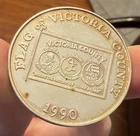 1990 Victoria Texas Numismatic Club 1 Oz 999 Silver Flag Of Victoria County VTG