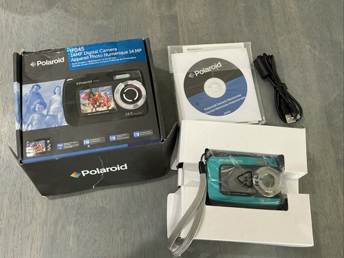 Polaroid IF045B 14.1 MP Dual Screen Waterproof Digital Camera Blue New - Picture 1 of 5