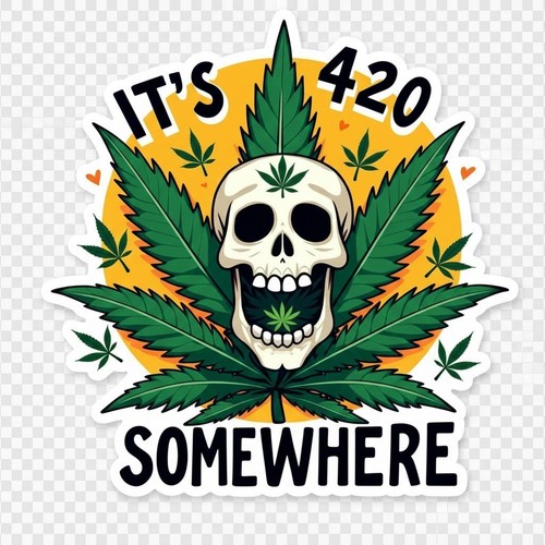 Cannabis Gras Marihuana Aufkleber Abziehbilder Wählen Sie ein Telefon Laptop - Bild 5 von 23