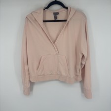 Sweaty Betty Womens Cropped Light Pink Sweatshirt Hoodie 12 Athleisure Cozy Boxy