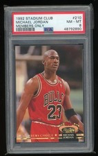 1992-93 Stadium Club #210 Michael Jordan PSA 8
