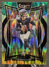 2024 Panini Select #25 Caleb Williams Green & Yellow Prizm Shock Rookie