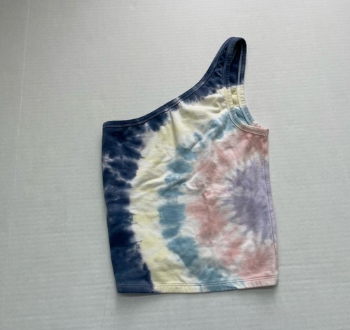American Eagle Cotton Tank Top Small Multicolor Tie Dye Womens One Shoulder