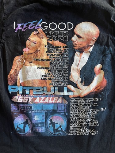Camiseta Pitbull Feel Good Tour 2021 Iggy Azalea Rap Música Gráfica Talla S - Imagen 7 de 7
