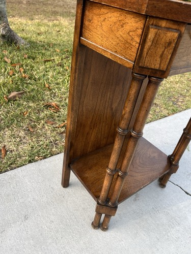 Brandt Wood Endtable w/ Faux Bamboo legs Brandt End Table Night Stand Free Ship - Picture 7 of 24