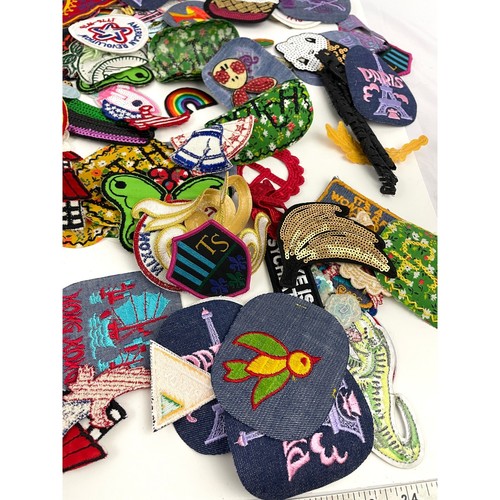 150 PC Assorted Sewing Applique Patches Iron on Sew On NEW Mixed Sequin Crafting - Picture 5 of 18