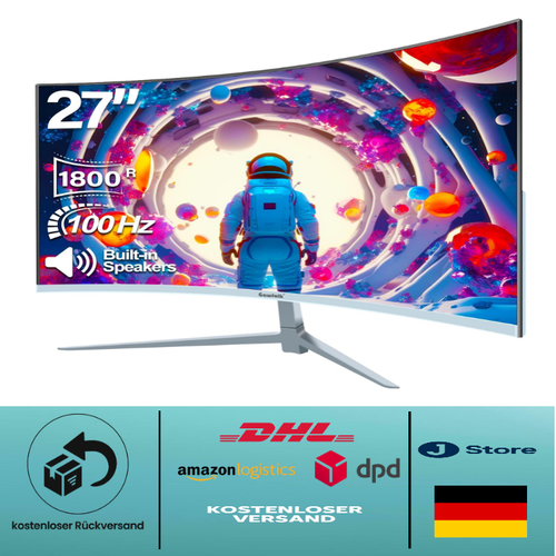 27 Zoll Curved Monitor mit Lautsprecher | 1800R Gebogen - Bild 1 von 7