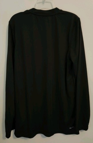 Adidas Boys LARGE 14-16 Long Sleeve Polyester Crew Neck Tee BLACK #53525 - Picture 2 of 4
