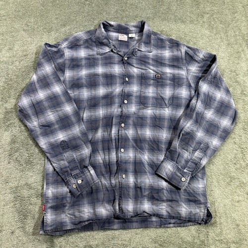 Vintage Levi's Dry Goods, Langarm Button Down, Herren Large, kariert, blau/grau - Bild 1 von 7