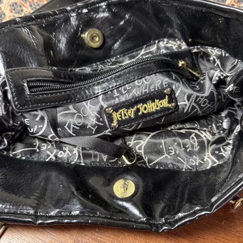 Bolso de Mano Betsey Johnson Lentejuelas Estampado de Animales Correa de Cadena Cartera Bolso de Hombro - Imagen 15 de 17