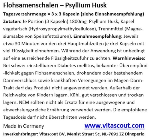 Flohsamen Flohsamenschalen 720 Kapseln á 600mg - MADE IN GERMANY - LABORGEPRÜFT - Bild 2 von 6