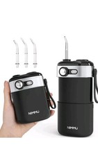 Water Flosser for Teeth - Mini Cordless Portable Water Dental Flosser Black