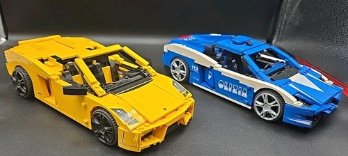 Lego Racers Lamborghini Gallardo LP 560-4 Lot 8214 Polizia & 8164 Yellow 99% ++ - Picture 6 of 8