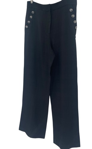 Veronica Beard Wool Dress Pants Womens Size 14 Black Jacquard Plaid Business - Picture 9 of 14