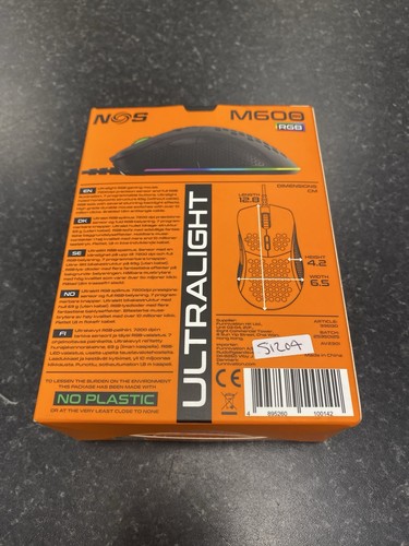 NOS Ultralight RGB Gaming Mouse M600 7200 DPI Optical 69g Blackfor PC or Laptop - Picture 2 of 2