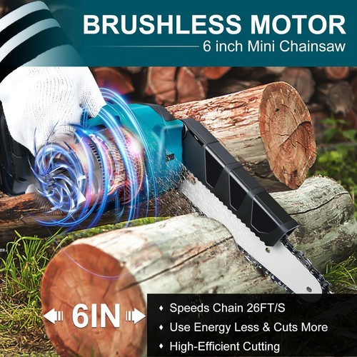 Akku Mini Kettensäge 6 Zoll für Makita 18V Bediengerät (ohne Akku), klein, blau - Bild 3 von 6