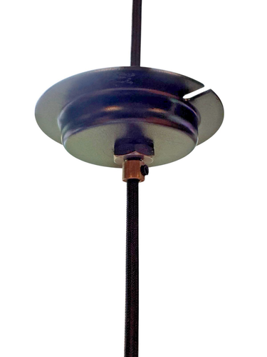 Interruptor de montaje de latón ligero industrial con cable holofano 6520 de los años 40 vintage de 12" - Imagen 10 de 21