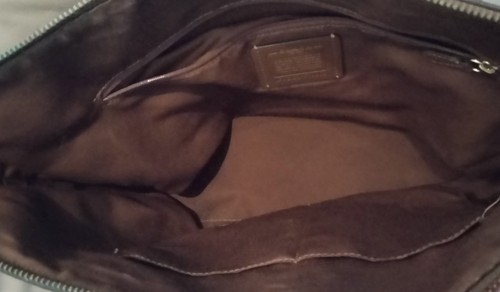 large Coach brown tan khaki canvas signature C tote shoulder handbag F79609 - Picture 10 of 12