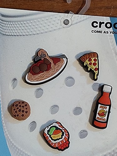 Crocs Jibbitz Charms Uniquely You "Food Please" 5er Pack Pizza Cookie Spaghett - Bild 2 von 7