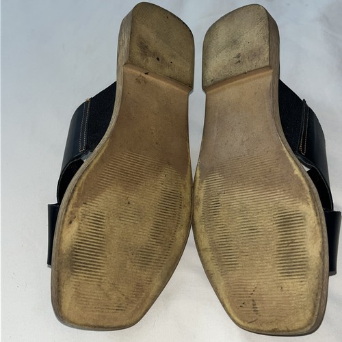 Coach And Four Black Leather Espadrille Slides Women’s Sz 6 Made In Italy Cute - Picture 7 of 24