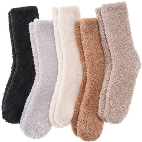 Calcetines Difusos para Mujer Hombre Zapatilla Esponjosa Acogedora Cálida Invierno Gruesa Mediana Lisa I - Imagen 1 de 6