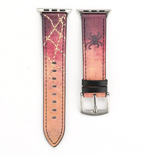 Retro Printed Leather Band for Apple Watch 9 8 7 6 5 SE Ultra 2 40/44/41/45/49mm - Picture 59 of 64