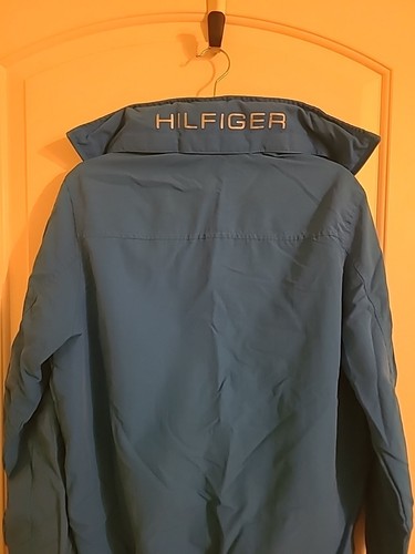 Tommy Hilfiger Mesh Lined Nylon Full Zip Blue Coat Jacket Hood Men's Size Small - Picture 15 of 15